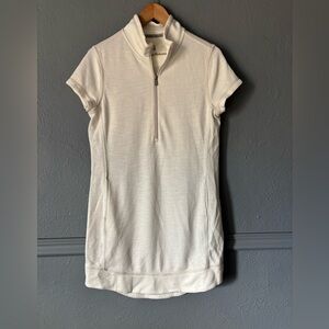 Tommy Bahama Tobago Bay Dress Ivory Quarter Zip Cotton Tencel Size S